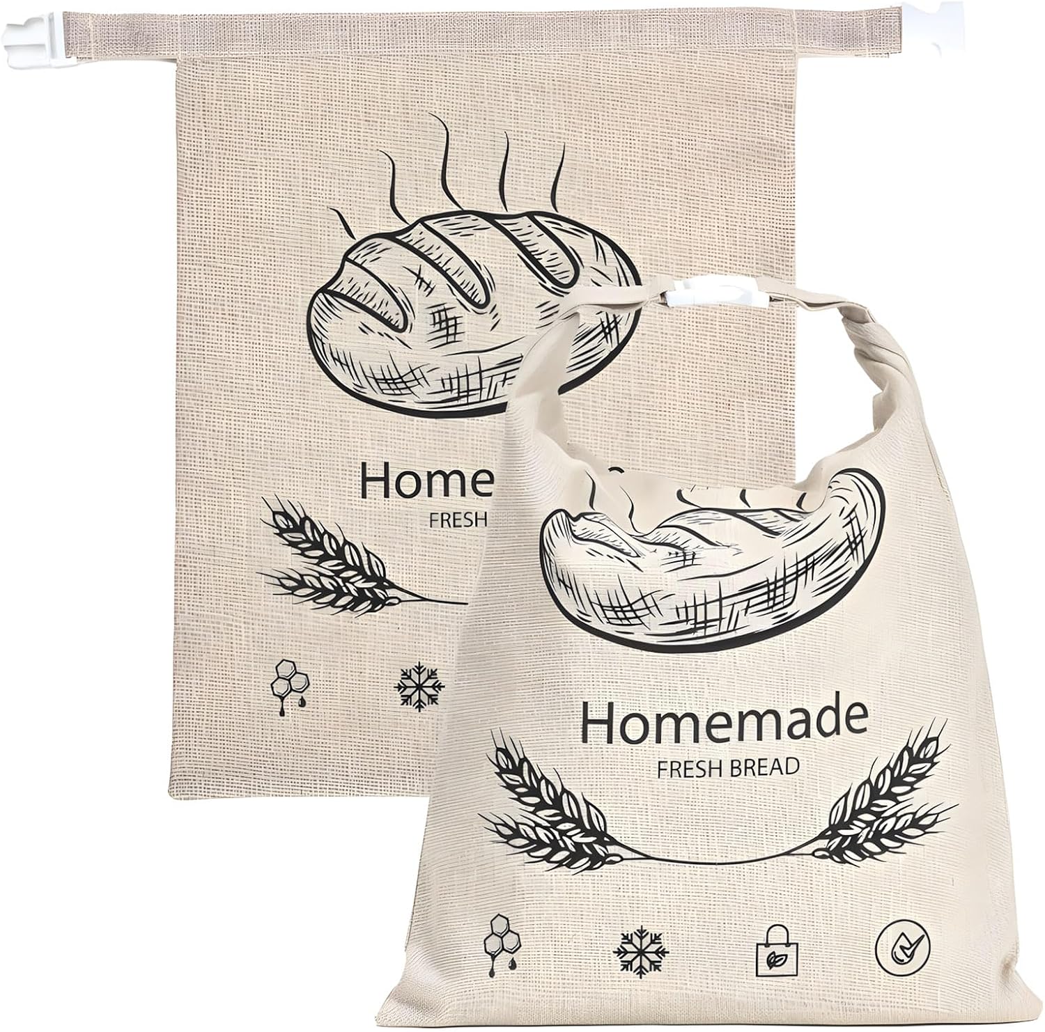 Large Capacity Beeswaxs Bread Bag for Preserving Bread Freshing Breathable Cotton Linen Storage Kitchen Storage Bag