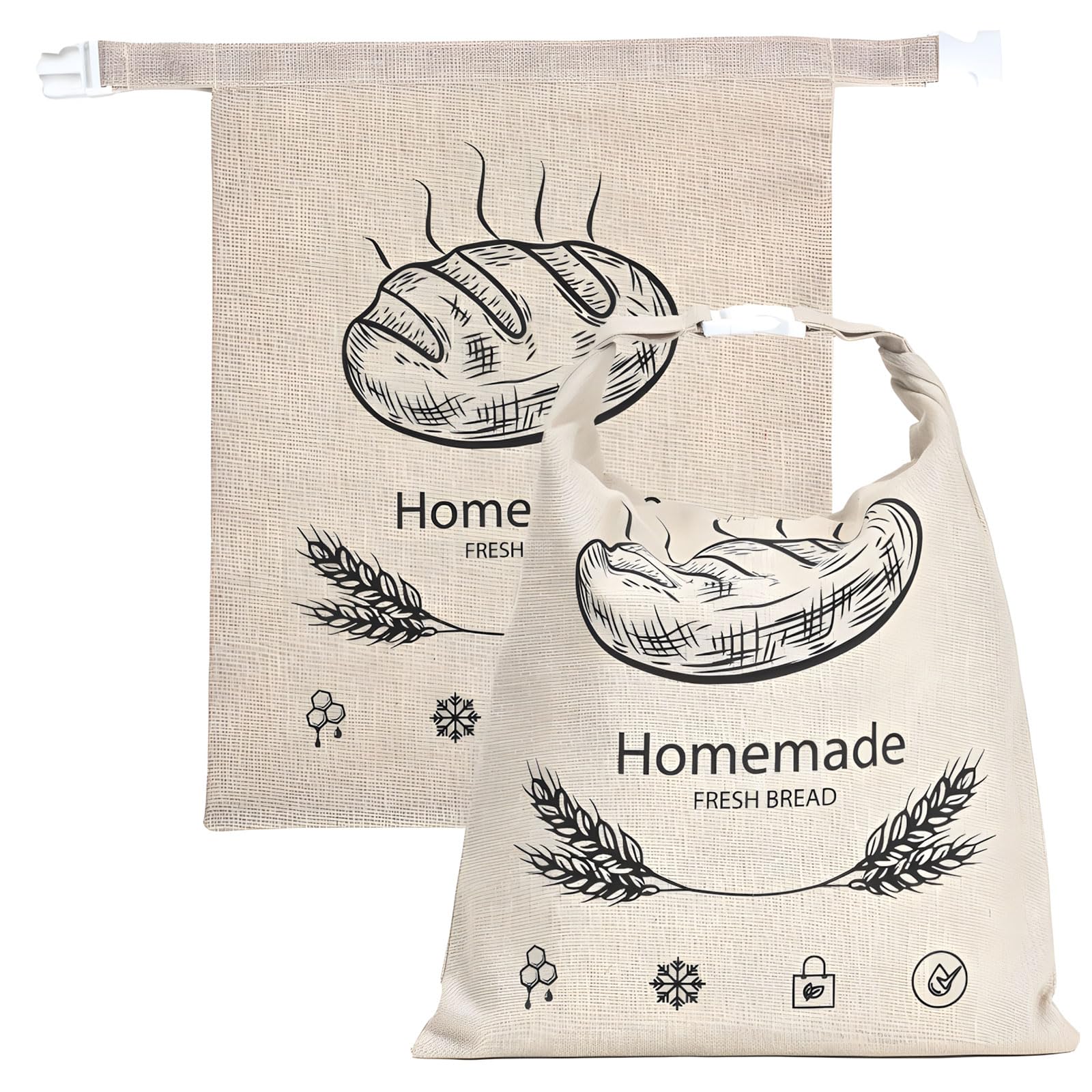 Msioytog Beeswaxs Bread Preservation Bag Large Size for Keeping Bread Freshing and Moold Cotton Linen Bag