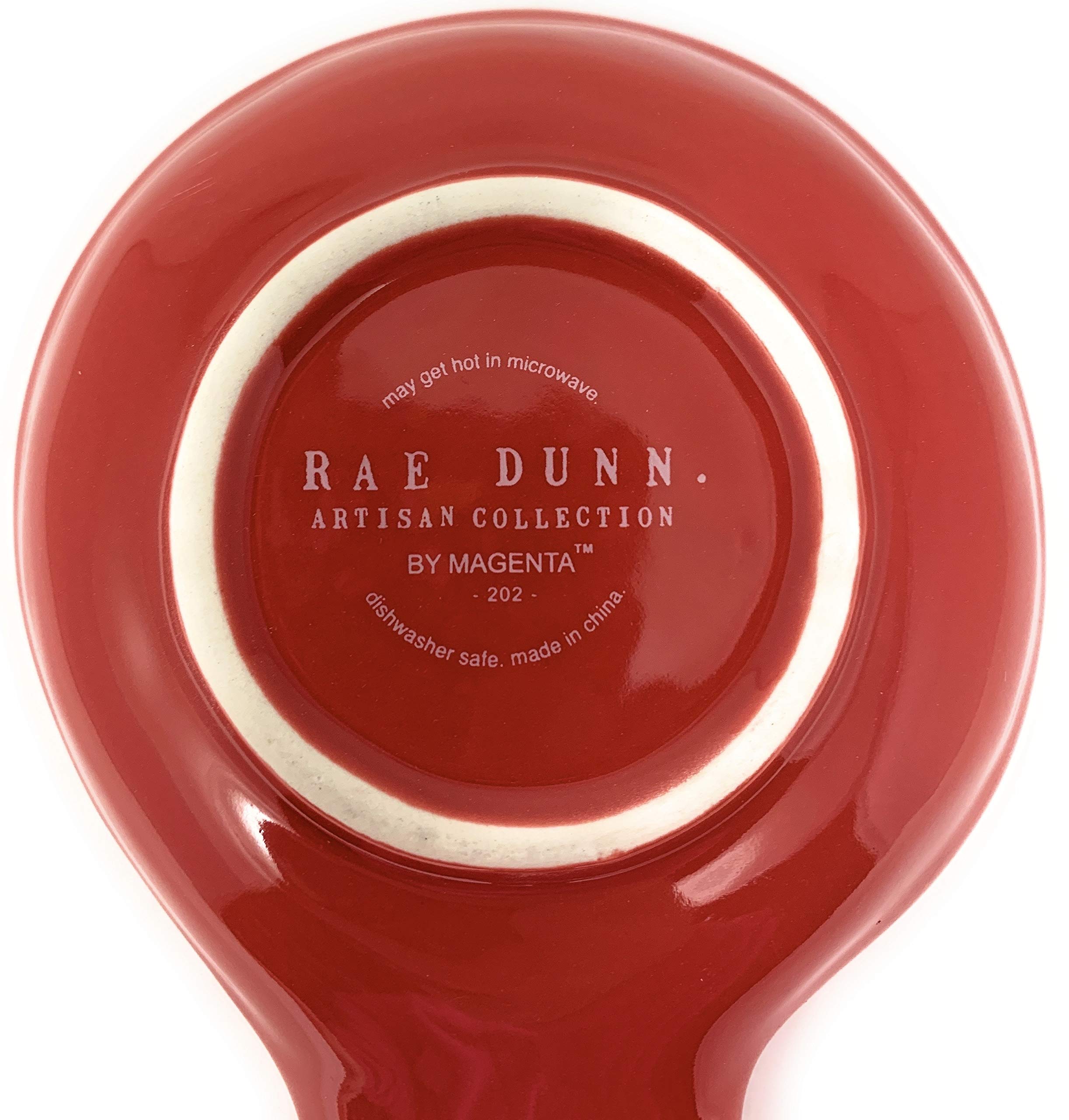 Rae Dunn 'FALALA' Spoon Rest - Fun Magenta Ceramic Rest For Your Kitchen, Great Gift Idea
