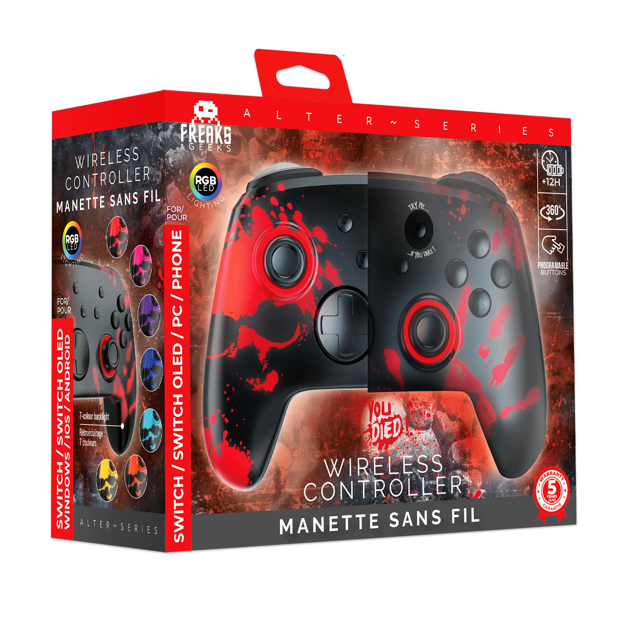 Freaks and Geeks -Manette Switch/PC Sans Fil RGB - You died