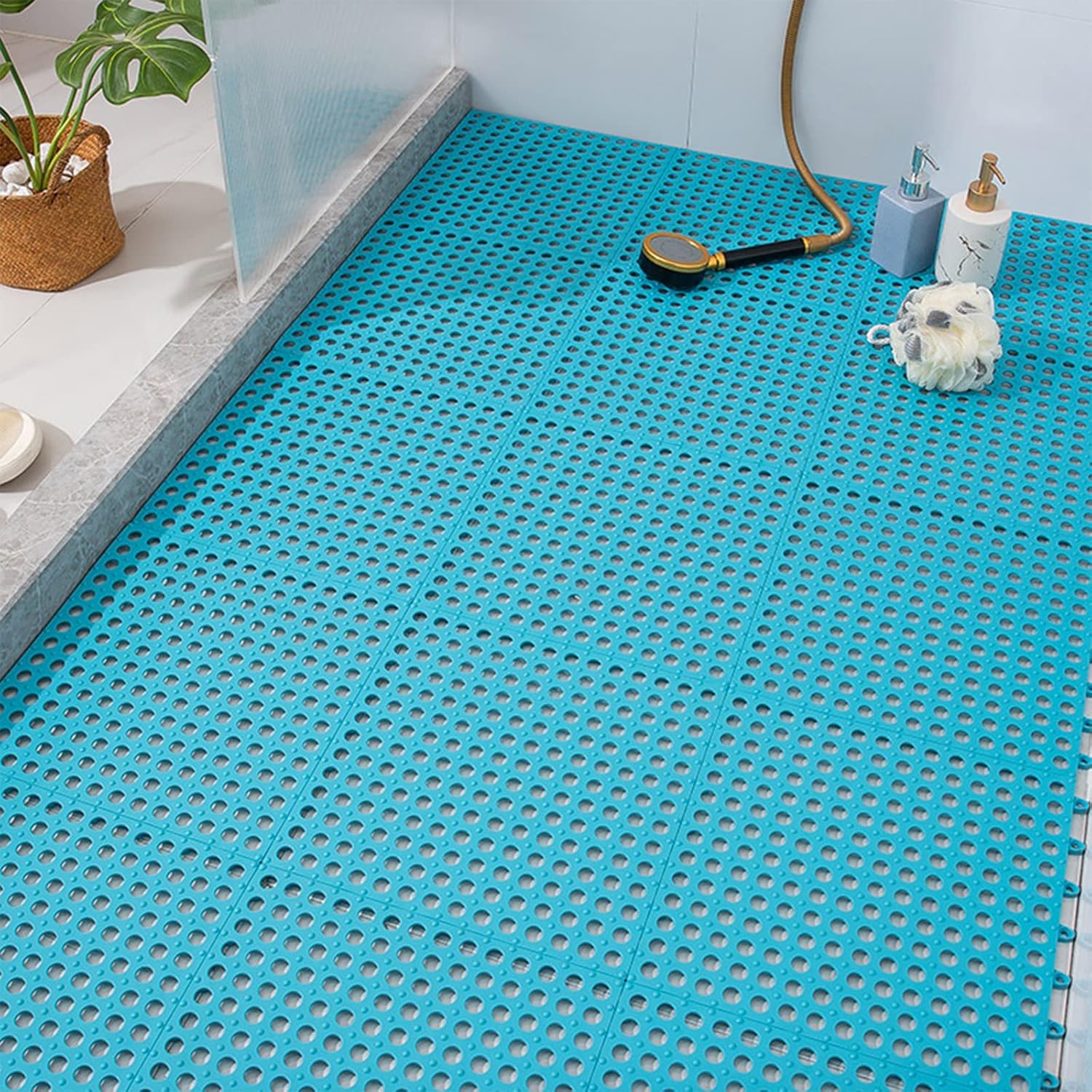 Bathroom Interlocking Drainage Floor Tiles Drainage Mat, Bathtub Mat