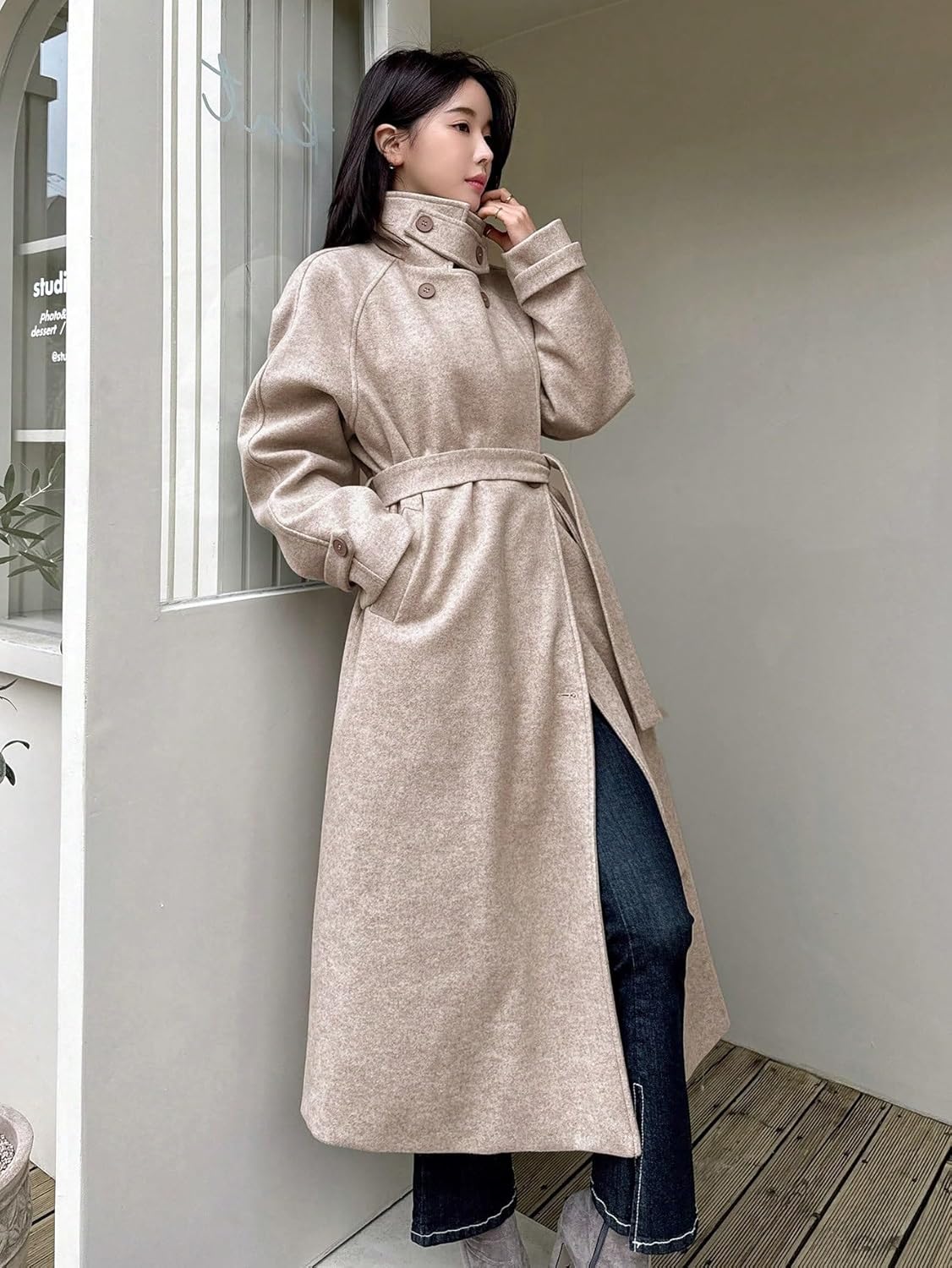 Women Fall Fashion Casual Jacket Winter Long Sleeve Trench Coats Trench Coats
