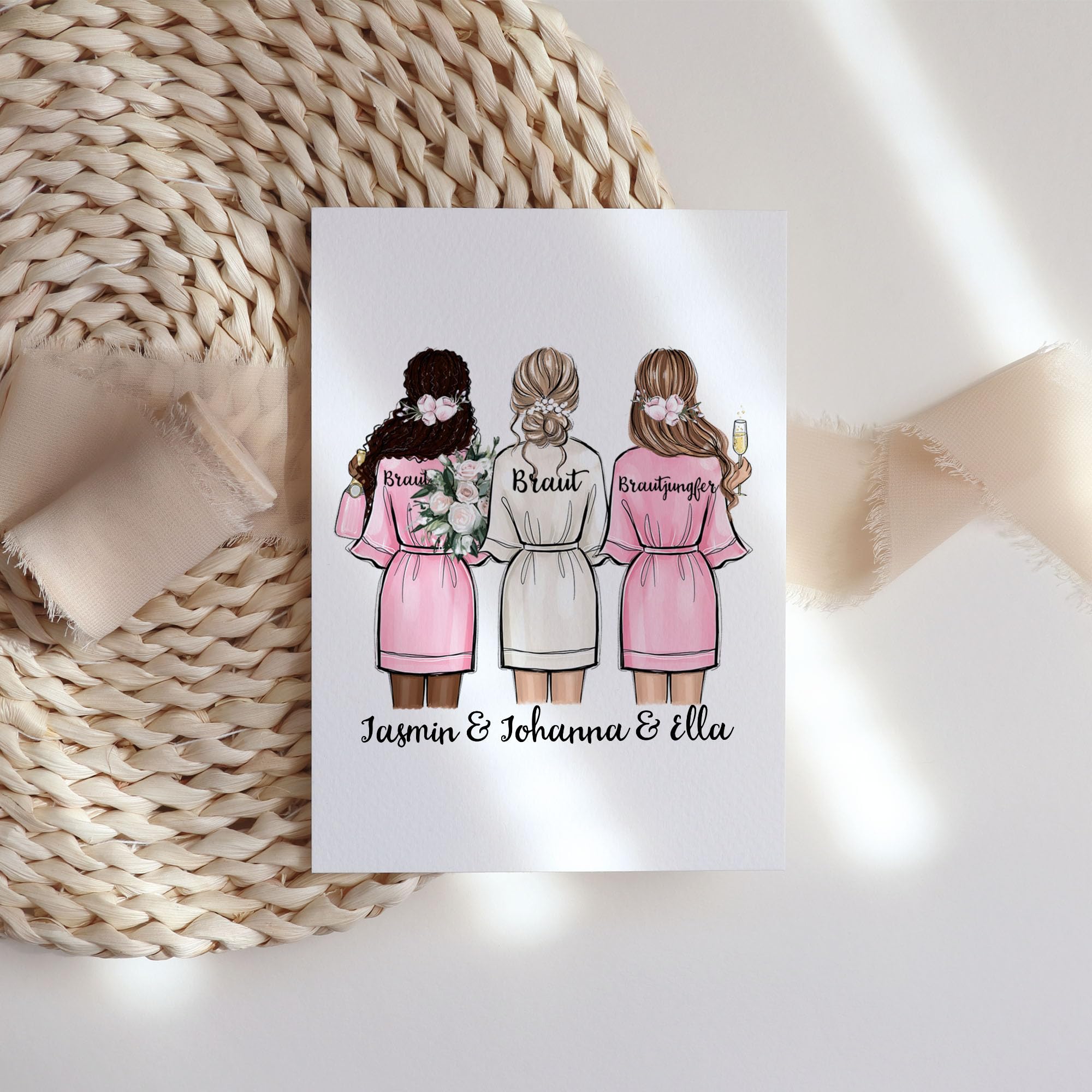 Personalisiert Hochzeitskarte Kiddle-Design Trauzeugin Karte Personalisiert  - ? Willst Du Meine Trauzeugin Sein, image size:2000x2000