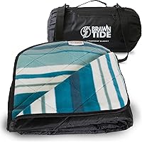 Vista 14 de BRAWNTIDE Manta grande impermeable para exteriores, forro polar extragrueso, cálida, resistente al viento, a prueba de arena, acolchada, 82 x 55