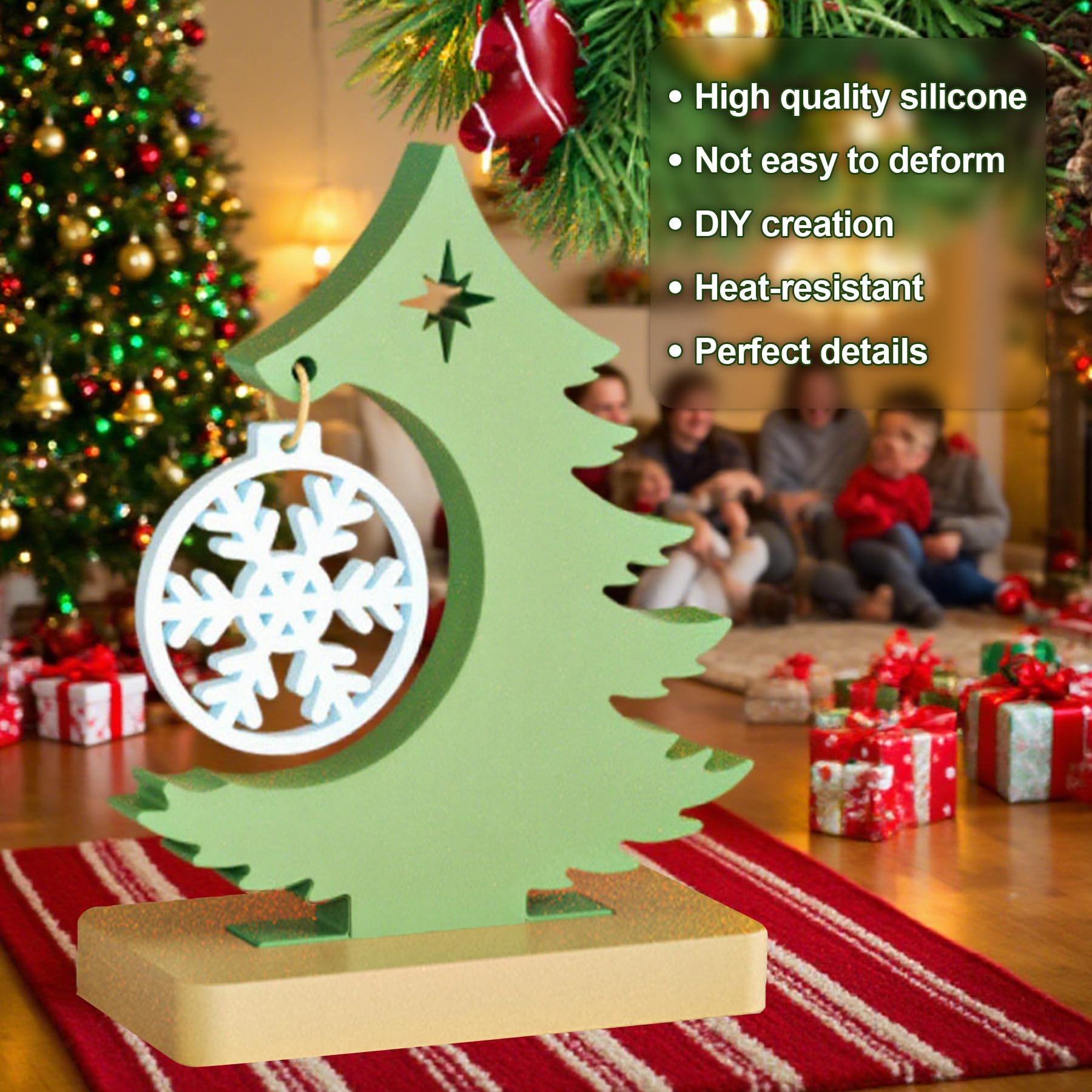 Lot De 3 Moule Silicone De Pendentif Flocon De Neige Noel