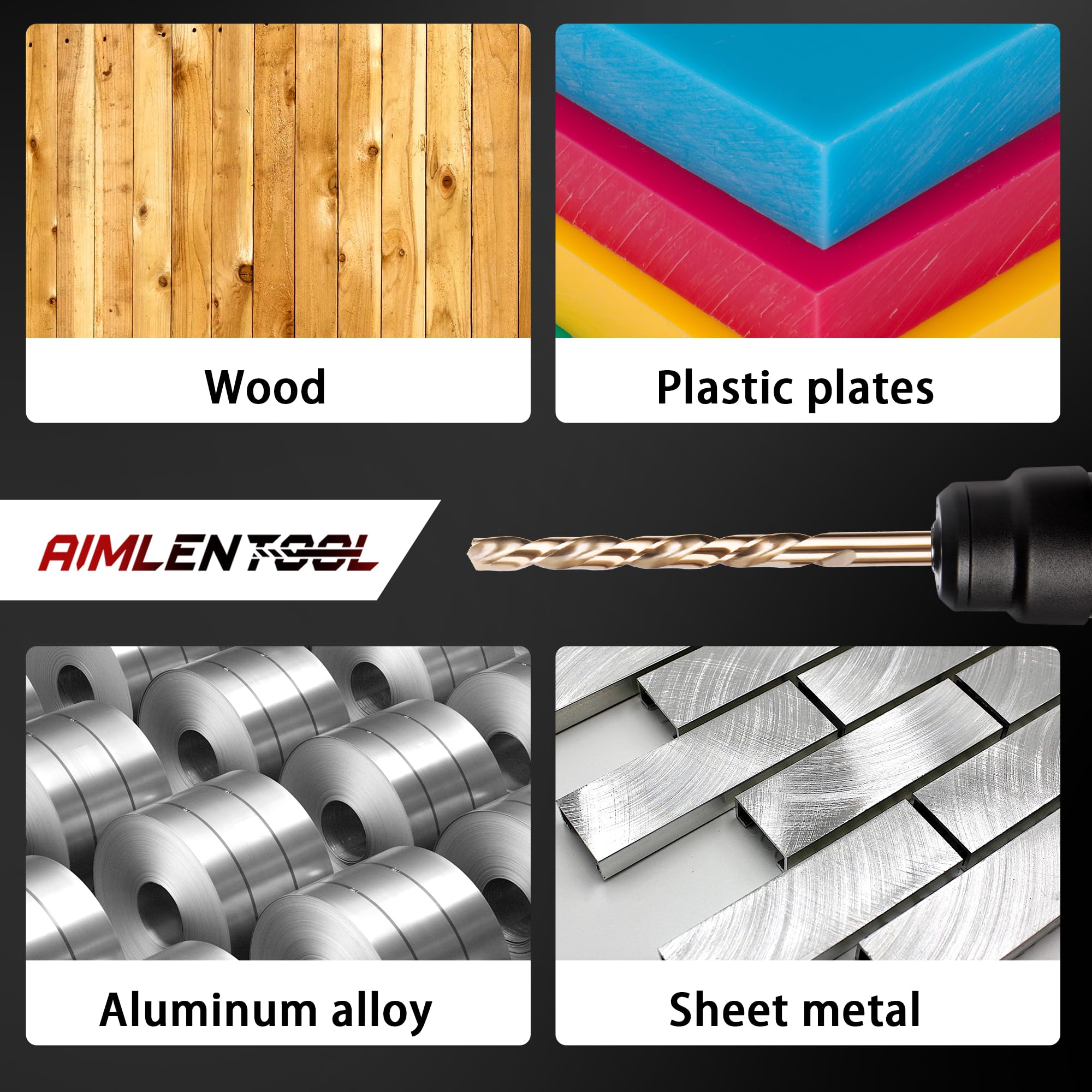Juego de 29 brocas de cobalto, M35 HSS, punta de 135°, kit de brocas para metal endurecido, hierro fundido, acero inoxidable, plástico y madera, con caja de almacenamiento indexada de metal