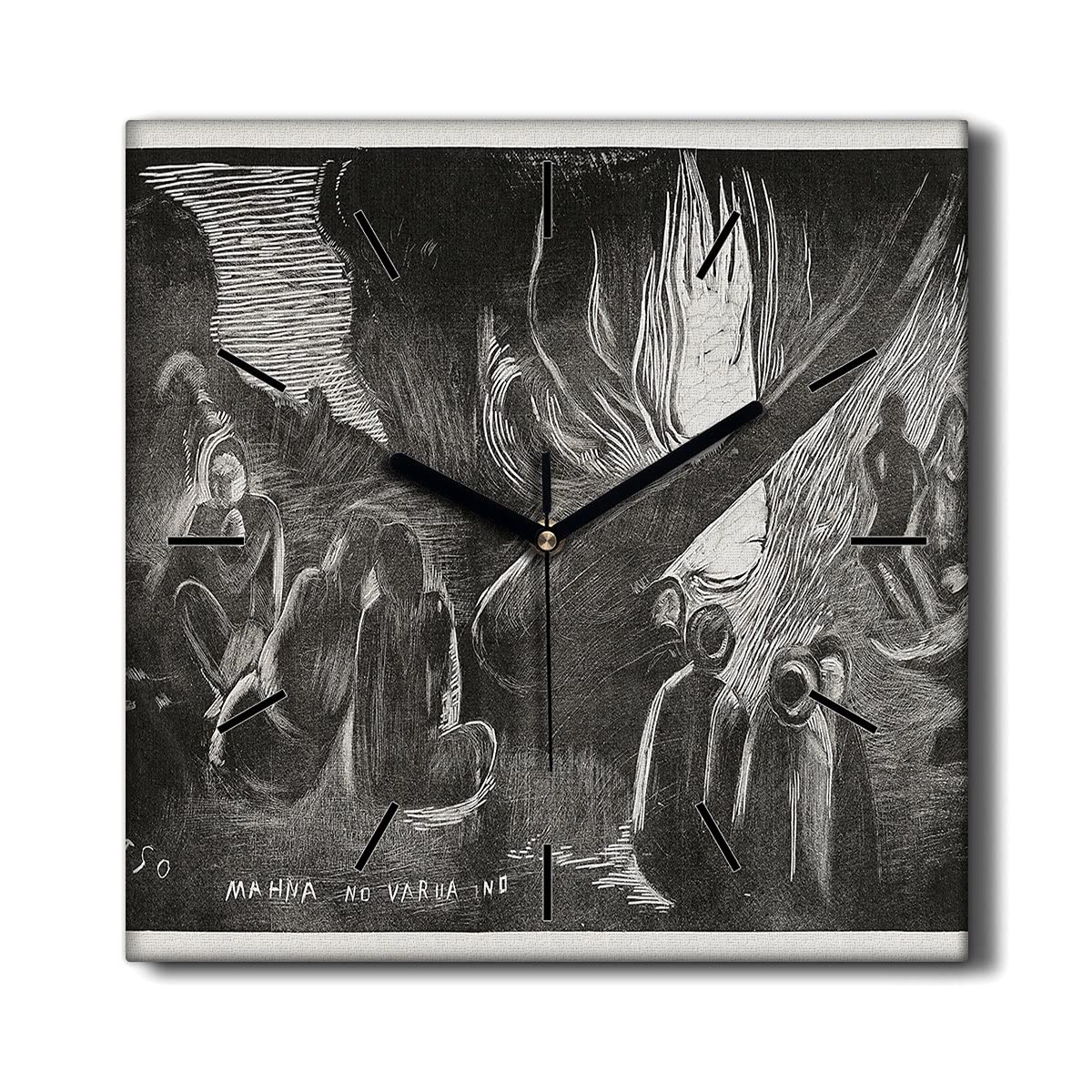Horloge murale Toile Le Salon 30x30cm décoration silencieuse Gauguin