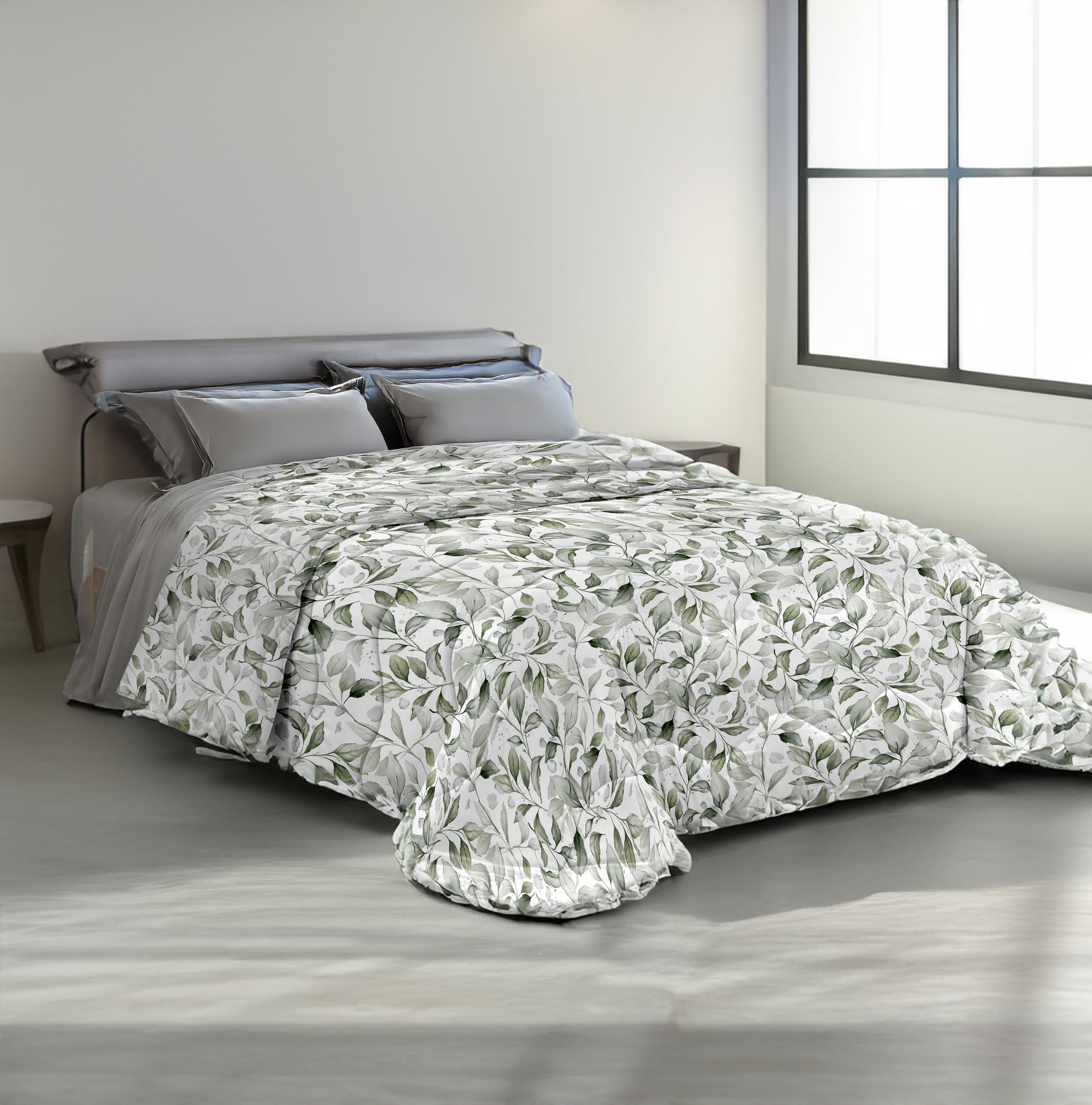 Piumone Invernale Made in Italy, Piumino Calore d’Inverno Morbido e Soffice, Microfibra Anallergica, Trapunta Stampata Duck Friendly Facile Lavaggio GIOIA - Matrimoniale 260*260 cm, Floreale 60