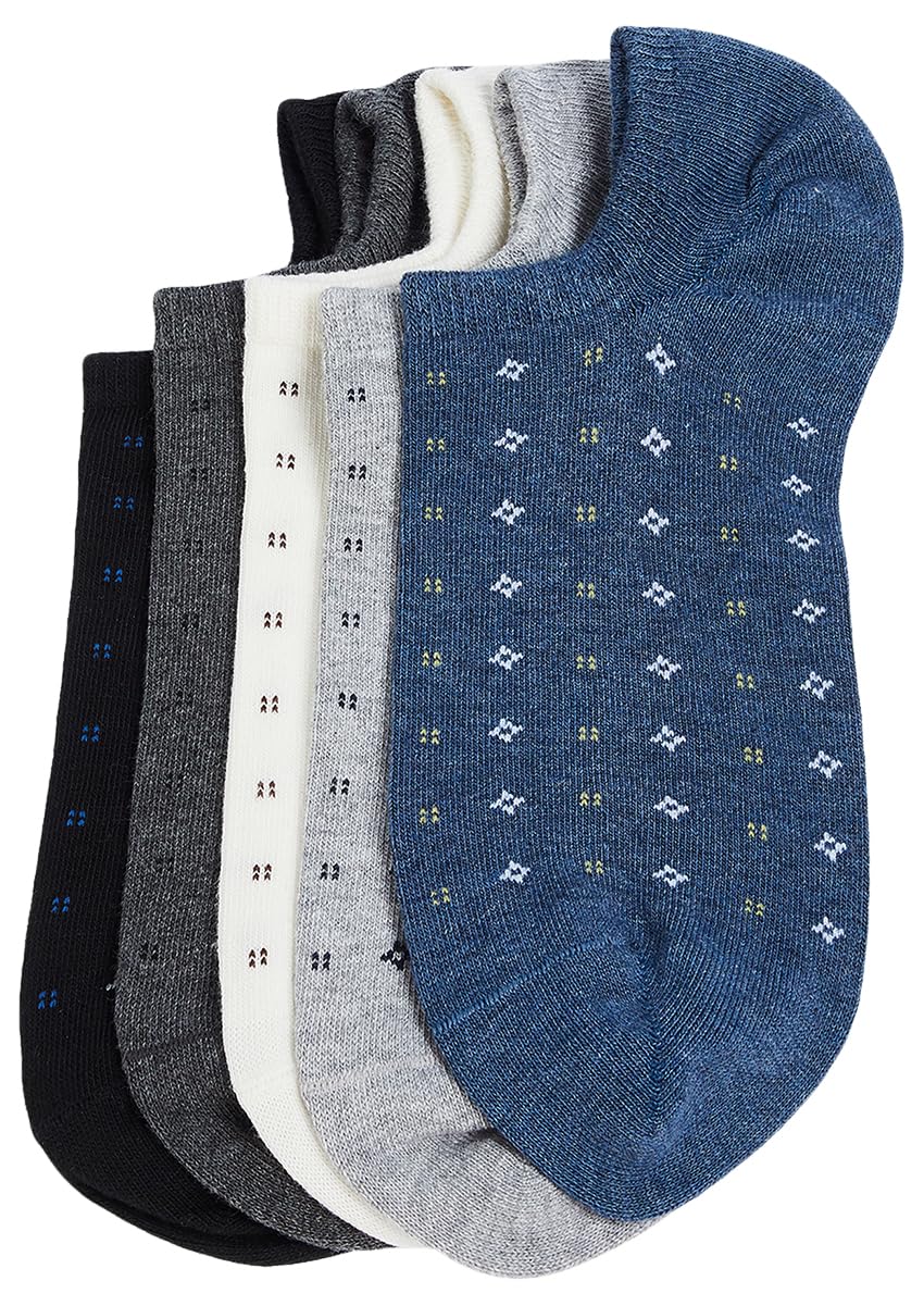 Men Printed Ankle Length Socks - Pack of 5, Multicolour, FS-image-11