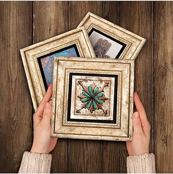 Pinecone Stone Fas Desenli Vintage, Çini Sanatı Taş Duvar Tablosu - Çerçeveli Taş Tablo - Dekoratif Duvar Sanatı - Modern Ev ve Ofis Duvar Dekoru T3-143