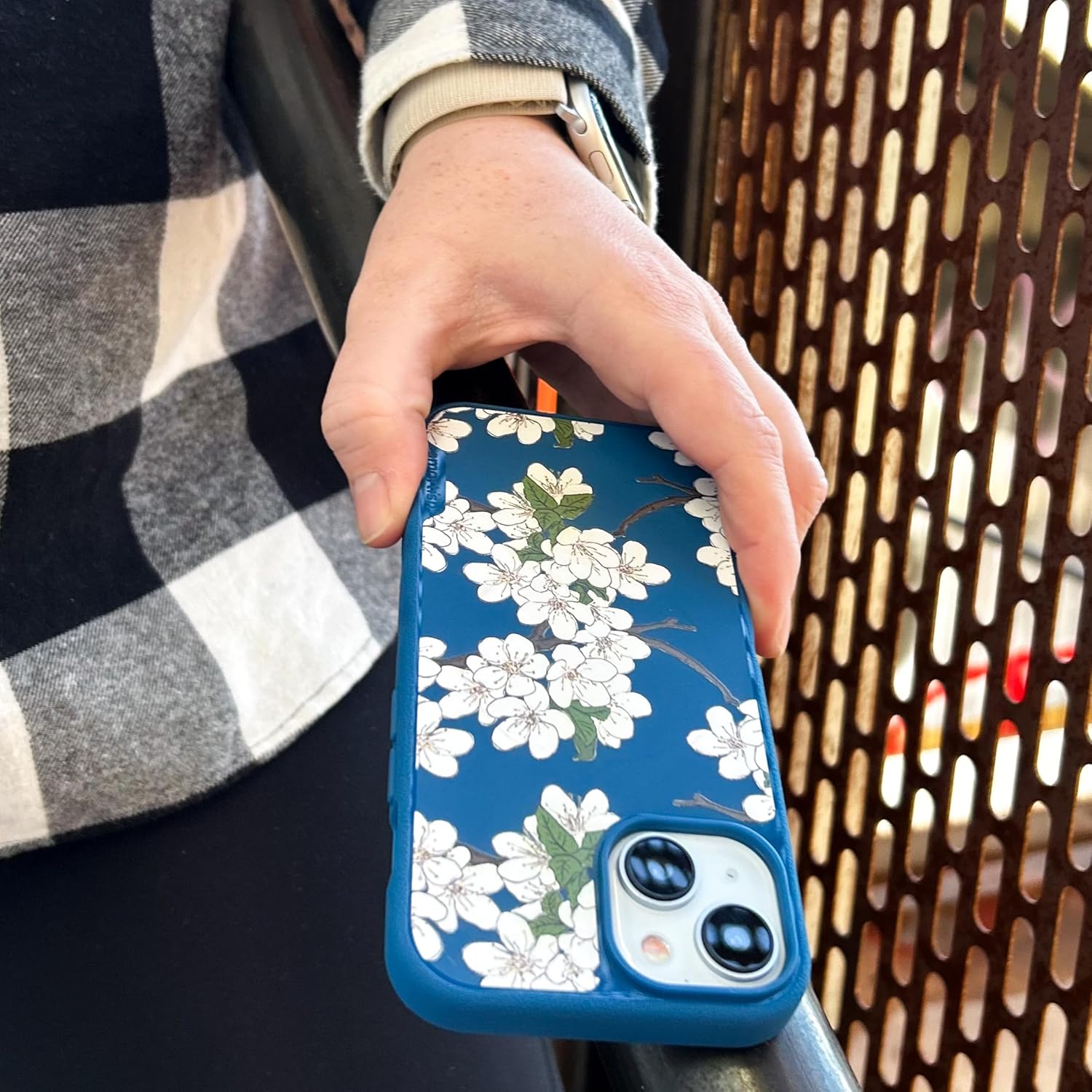 Smartish® iPhone 15 Plus Magnetic Case - Gripmunk Compatible with MagSafe [Lightweight + Protective] Slim/Thin Grip Cover with Microfiber Lining for Apple iPhone 15 Plus - Very Cherry Blossom - Image 8