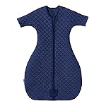 HALO Easy Transition Swaddle, Sleepsack Wearable Blanket, TOG 1.5, Heather Blue, Medium