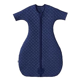 HALO Easy Transition Swaddle, Sleepsack Wearable Blanket, TOG 1.5, Heather Blue, Medium