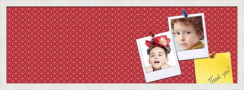 Miniatura 206 de PinPix Tablero de anuncios de corcho de 12 x 12 pulgadas. Este tablero decorativo enmarcado viene con diseño de círculos B W y un marco blanco