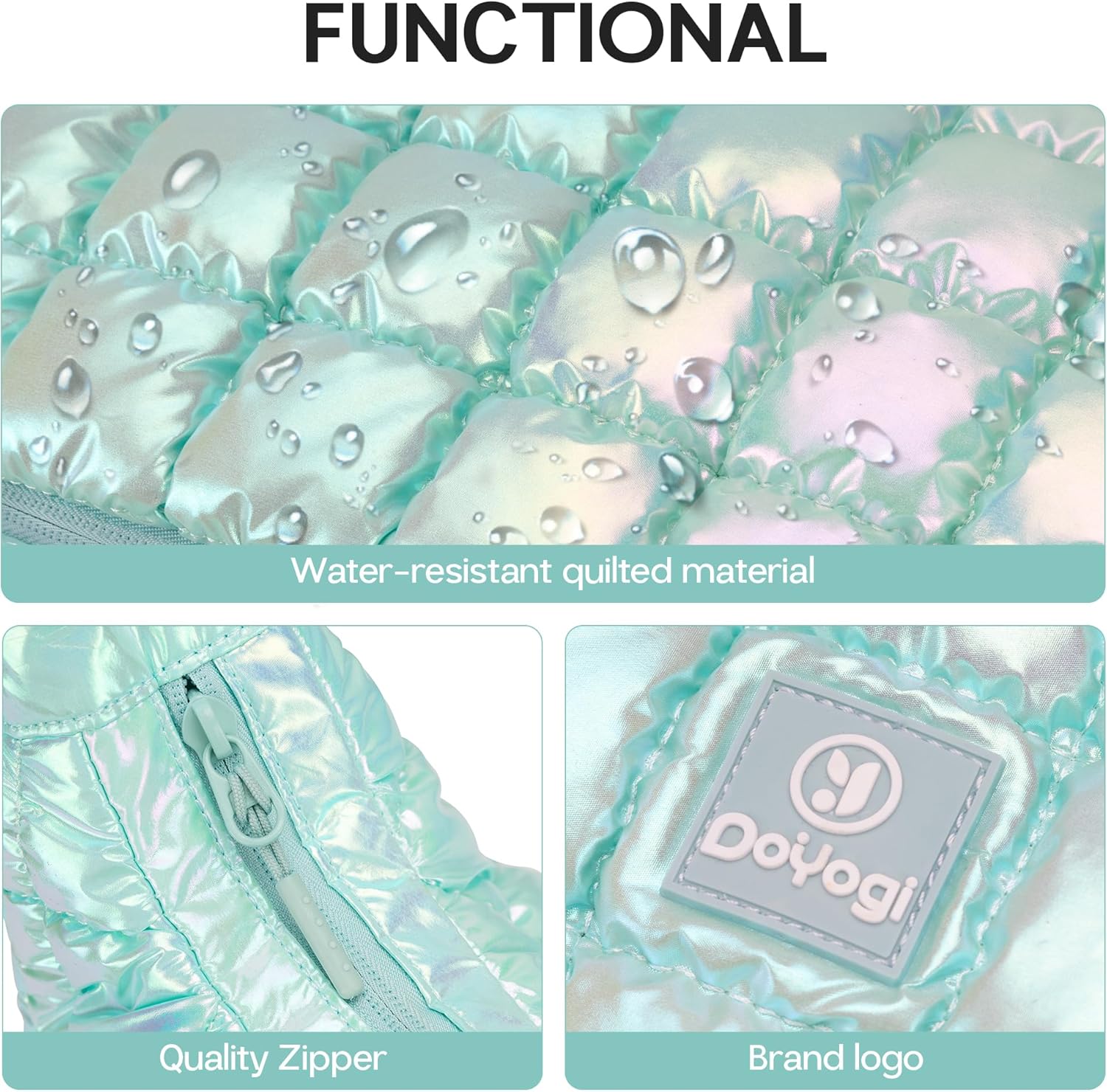 Quilted Hobo Bags for Women,Small Shoulder Purse,Soft Fluffy Handbag,Puffy Crossbody Bags for Women - Image 6