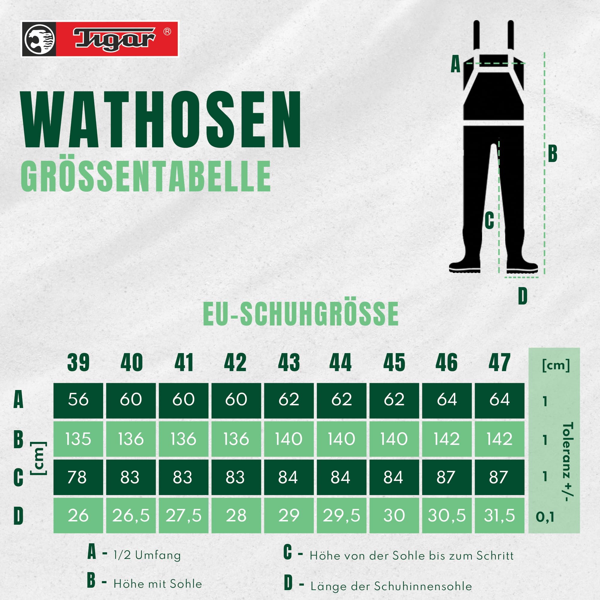 TIGAR Gummiwathose, zertifiziert, für Jäger, Angler, Fischer, sehr langlebig und solide