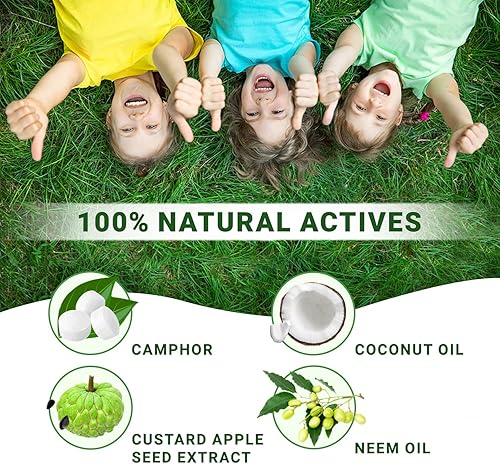 Miniatura 3 de Mediker Champú de tratamiento antipiojos con neem y coco para piojos y huevos  Alivia la picazón de picaduras de piojos y previene la reinfestación