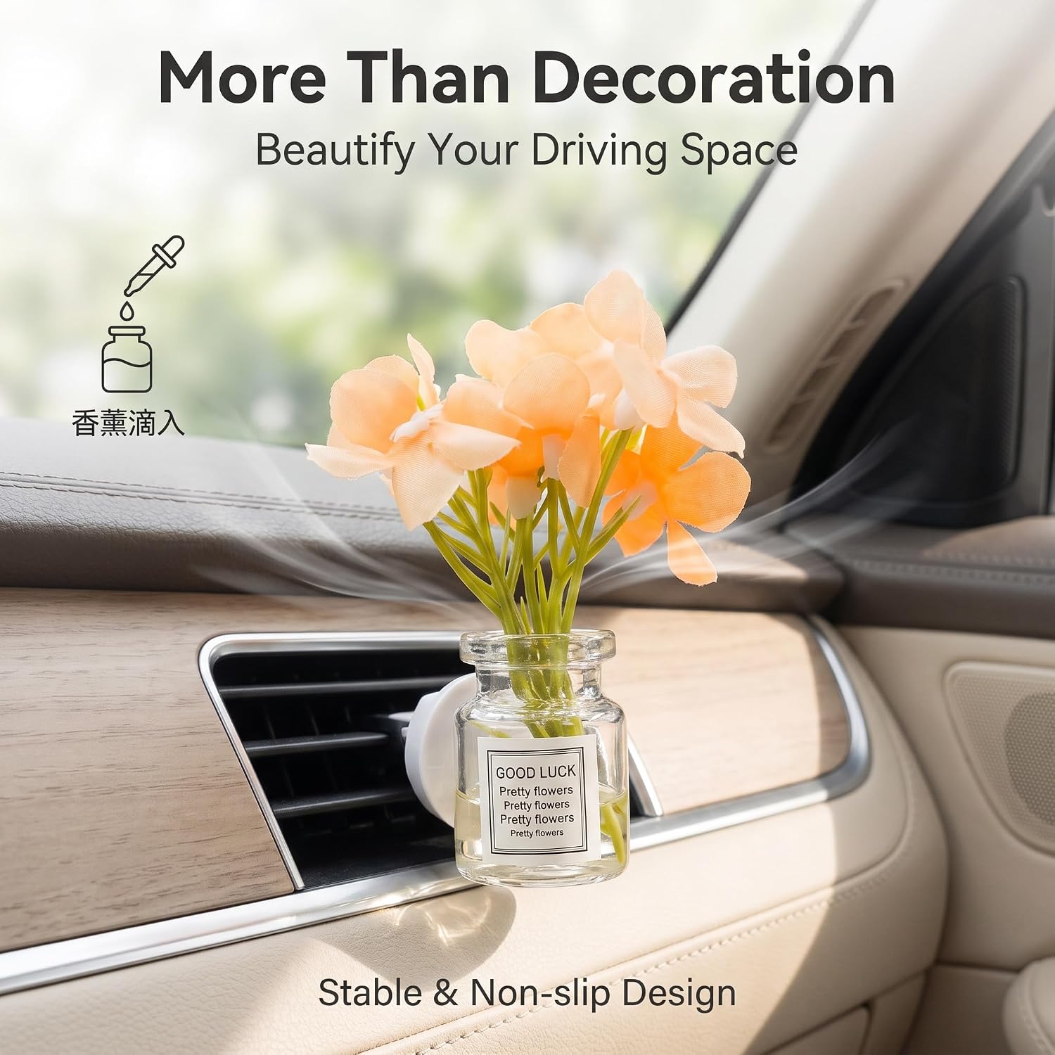 Automotive Universal Car Vent Clips 4PCS – Fabric Daisy Flower Decor image 4