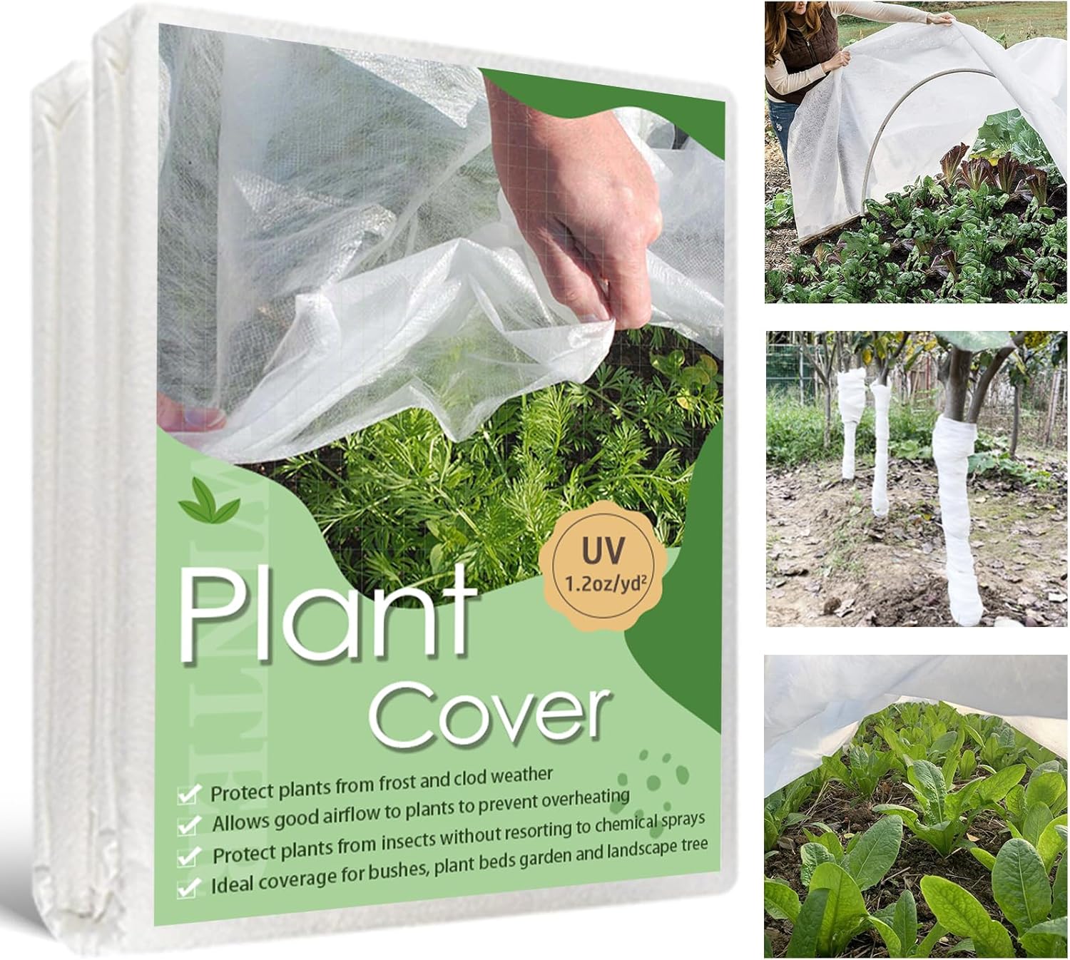 Plant Covers Freeze Protection, 7’x 25′ Frost Cloth for Outdoor Plants, Winter Plant Cover for Frost Protection, Plant Blanket Floating Row Covers for Garden and Tree