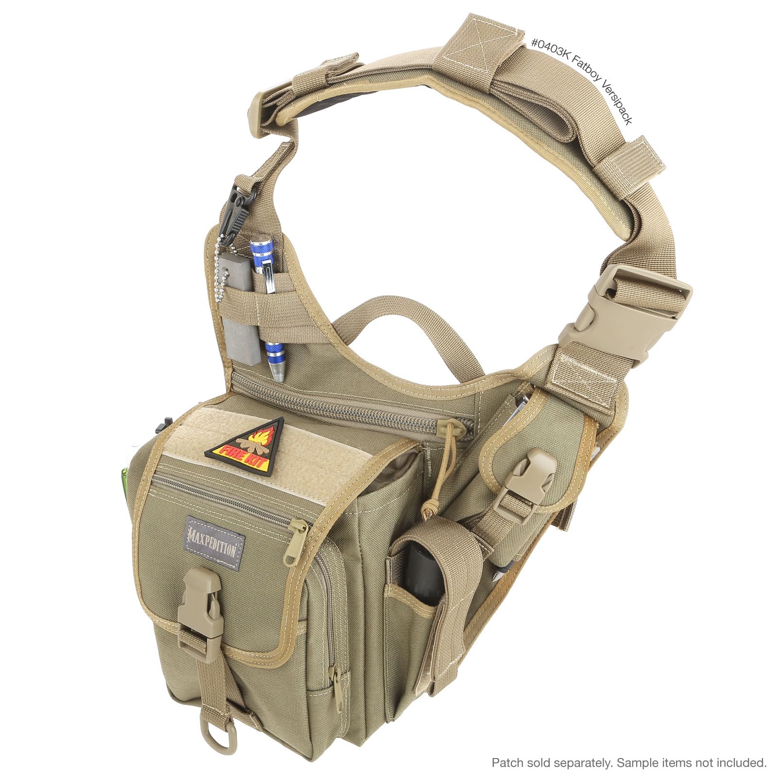 Maxpedition Fatboy Versipack torba na ramię - khaki, 2,5 l, Khaki, 2.5lt, Kompaktowy, nowoczesny