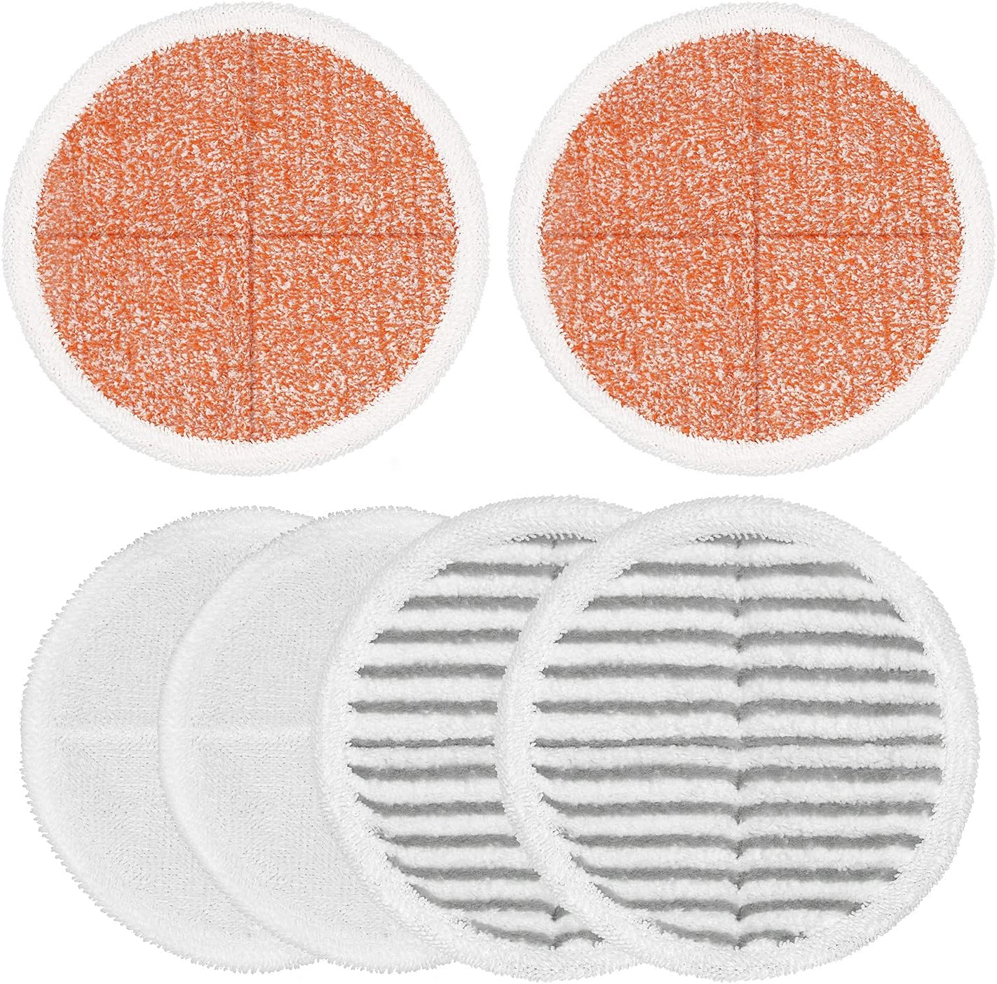 6 Pack Mop Pads Replacement Compatible with Bissell Spinwave Mops 2124 2039 2037 2039A Series Steam Mop Pads for Bissell Spinwave Hard Floor Cleaning Kits 2 Soft Pads, 2 Scrubby and 2 Heavy Scrub Pads