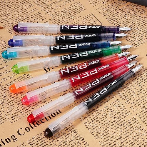 Miniatura 4 de Pluma estilográfica desechable para escribir 8 colores surtidos bolígrafo de tinta de punto ancho suministros de oficina para letras dibujo a mano