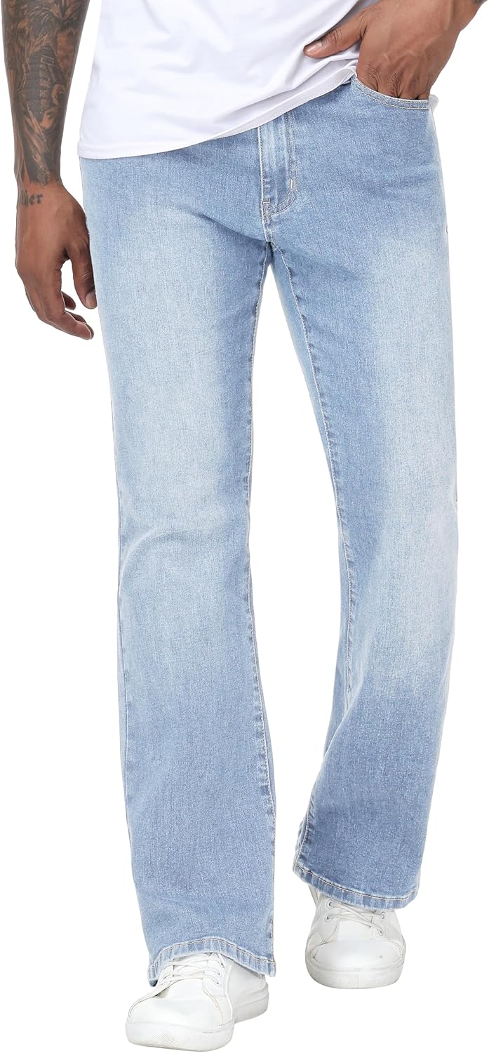 Men's Flared Jeans Slim Fit Bell Bottom Denim Pants - Stretch Old Money Quiet Luxury Casual Everyday Trousers - Image 2