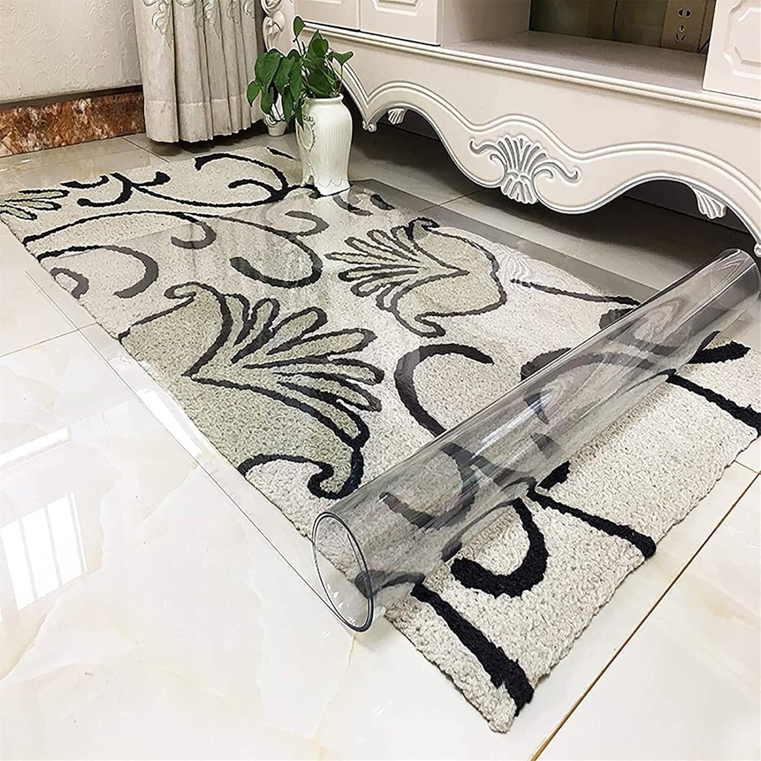 Tapis d'entrée plastique transparent premium 130x150cm