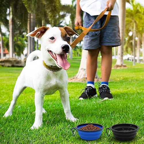Miniatura 6 de COLLAPSIBLE Paquete de 2 cuencos de viaje para perros pequeños, cuencos plegables para agua para gatos, plato portátil para alimentación de mascotas