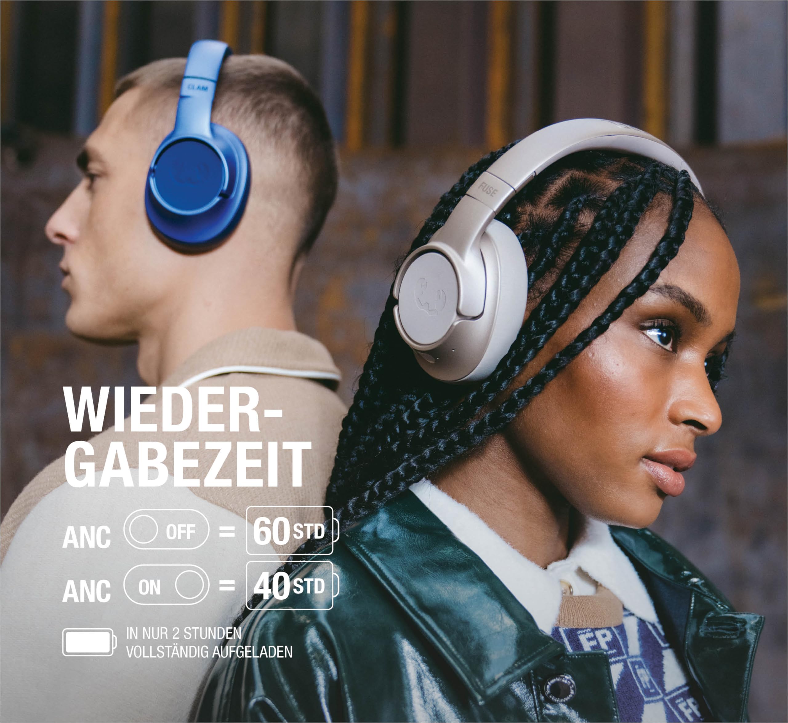 Fresh 'n Rebel Clam Fuse Bluetooth kopfhörer Over Ear mit Hybrid Active Noise Cancelling, mit ENC-Mikrofon (perfekte Anrufe), Kabellose kopfhörer mit Ambient Mode, 45h Spielzeit (Beige)