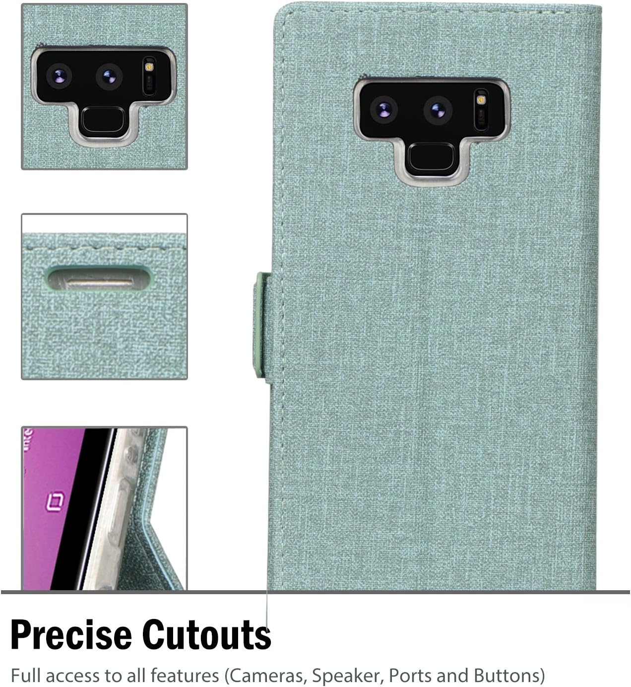 ProCase Galaxy Note 9 Wallet Case, Folio Folding Wallet Case Flip Cover Protective Case for Galaxy Note 9 2018 Release, with Card Holders Kickstand -Teal