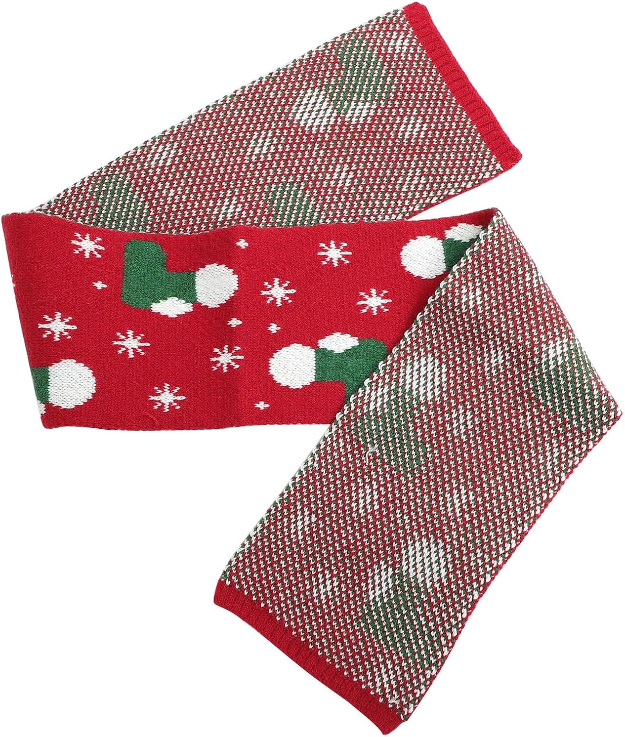 ARTIBETTER Christmas Knit Scarf Red Warm Winter Festival Scarf for Boys Holiday Cold Weather Accessories