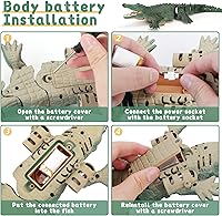 Vista 11 de Juguete de barco de cocodrilo a control remoto, escala 1:18, cocodrilo RC de alta simulación para piscina, baño, gran regalo, barco a control