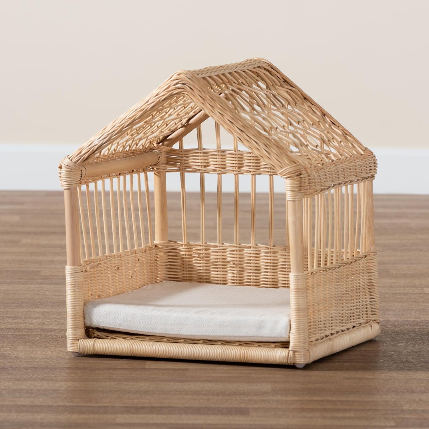bali & pari Pieta Modern Bohemian Natural Rattan Pet Bed