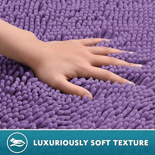 Miniatura 173 de Juego de 3 alfombras de baño extrasuaves y absorbentes, alfombras de baño de felpilla, alfombra de felpa antideslizante, juego de baño con alfombras