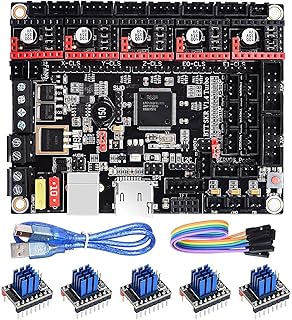 3D Printer SKR V1.4Turbo Control Board 32bit with 5pcs TMC2209 Stepper Driver Heatsinks for TFT35 E3V3.0.1/TFT70Touch 3D Printer Mainboard SKR V1.4 32-bit 120MHz Supported ARM CortexM3 Series LPC1769