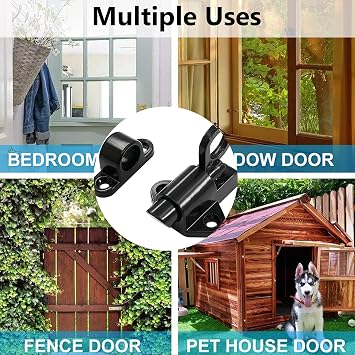 1Pc Small Thick Slide Barrel Door Bolts Window Latches Gate Lock Security Guard Black