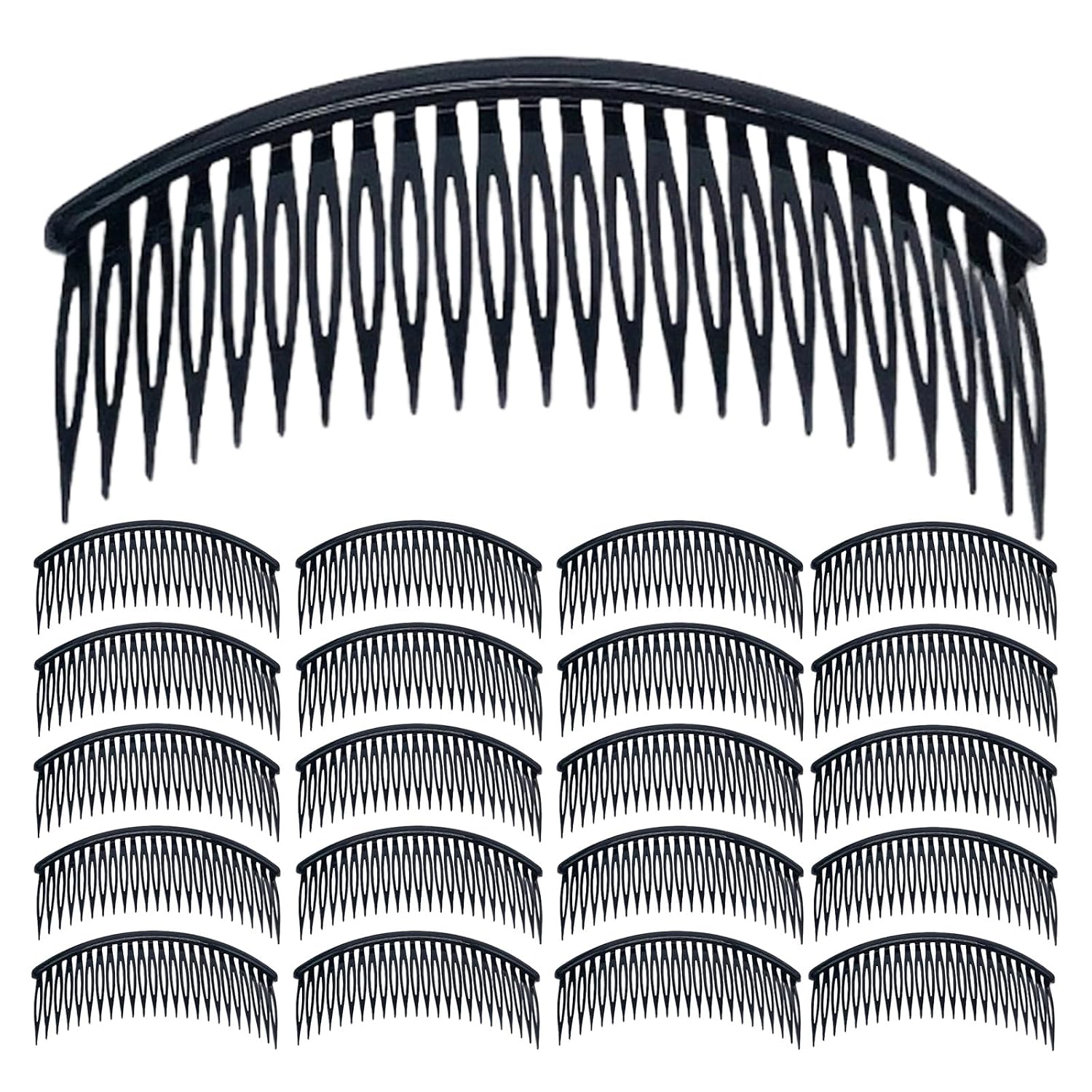 Ipetboom Large Hair Side Comb with 24 Teeth Slide Bun Holder for Thick Hair Styling Lightweight Plastic Accessory for Women Updos and Bridal
