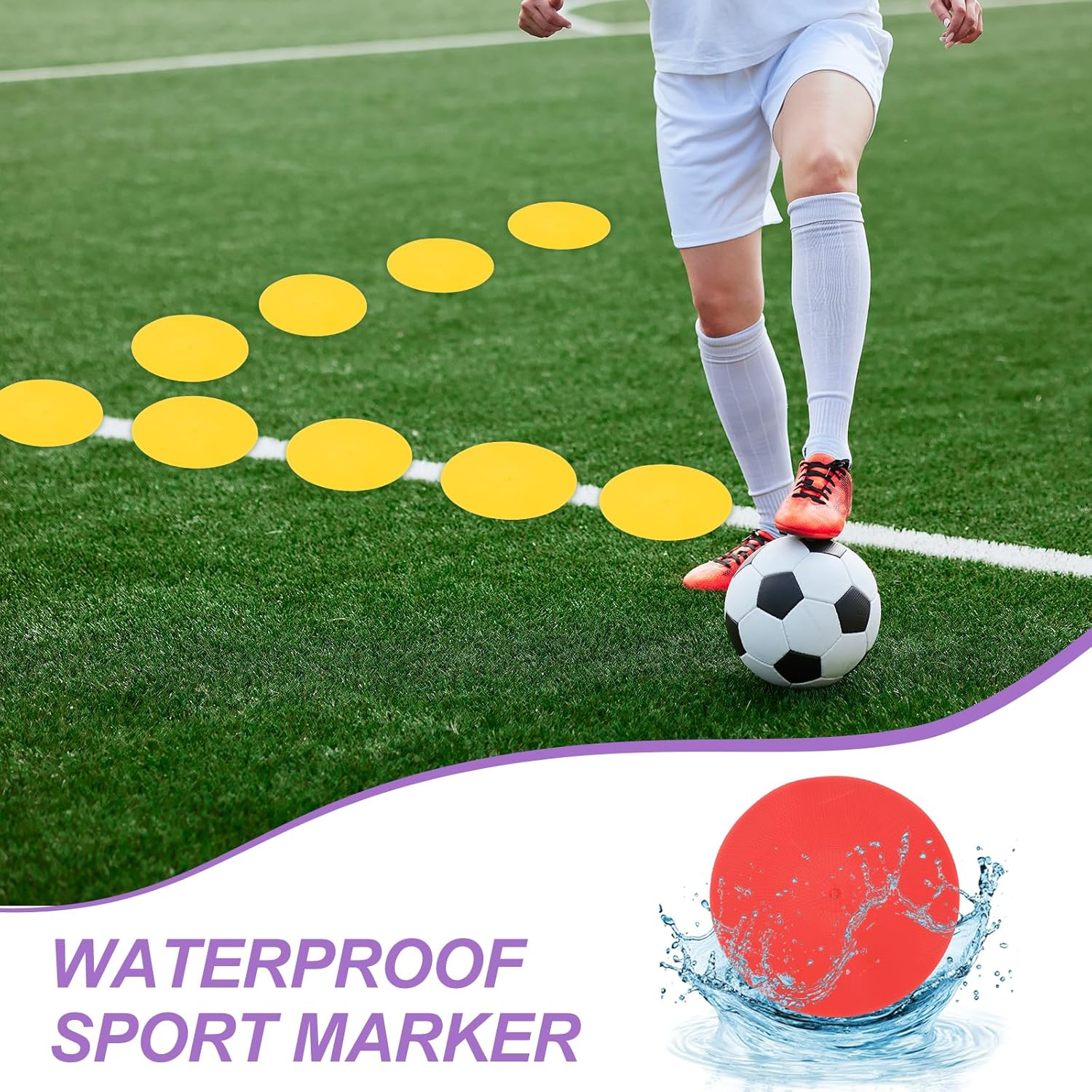 PATIKIL Spot Markers Non-Slip Floor Dots Agility Markers Flat Field Cones Poly Dots