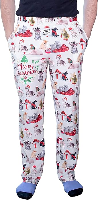 Christmas cat pajama pants Outlet