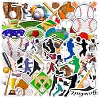 600 Baseball-Aufkleber Für Kinder – Selbstklebend, Bunt – Für Party, Basteln, Laptop & Wasserflasche
