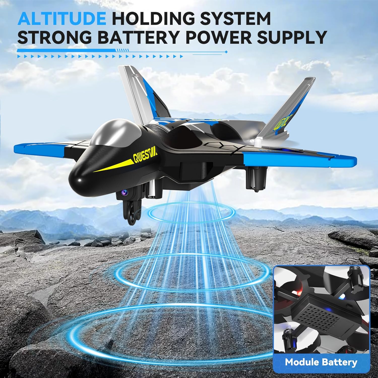 4DRC V31 RC Plane performing a 360 degree circle flight stunt
