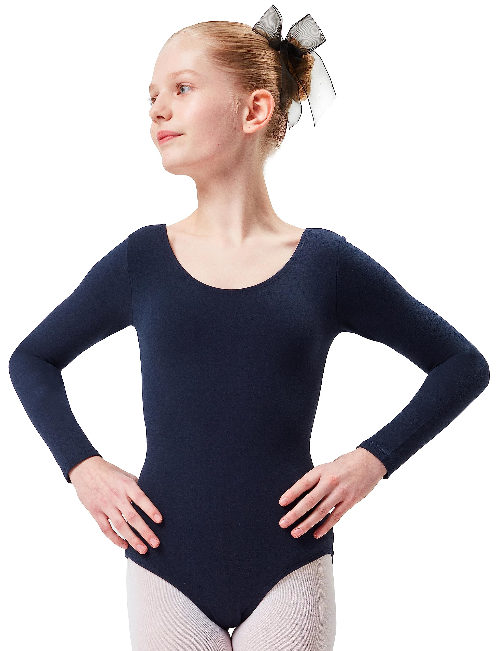 tanzmusterBallet Leotard - Lilly - for Girls´ Made of Soft and Durable Cotton Blend - with Crew Neck and Back