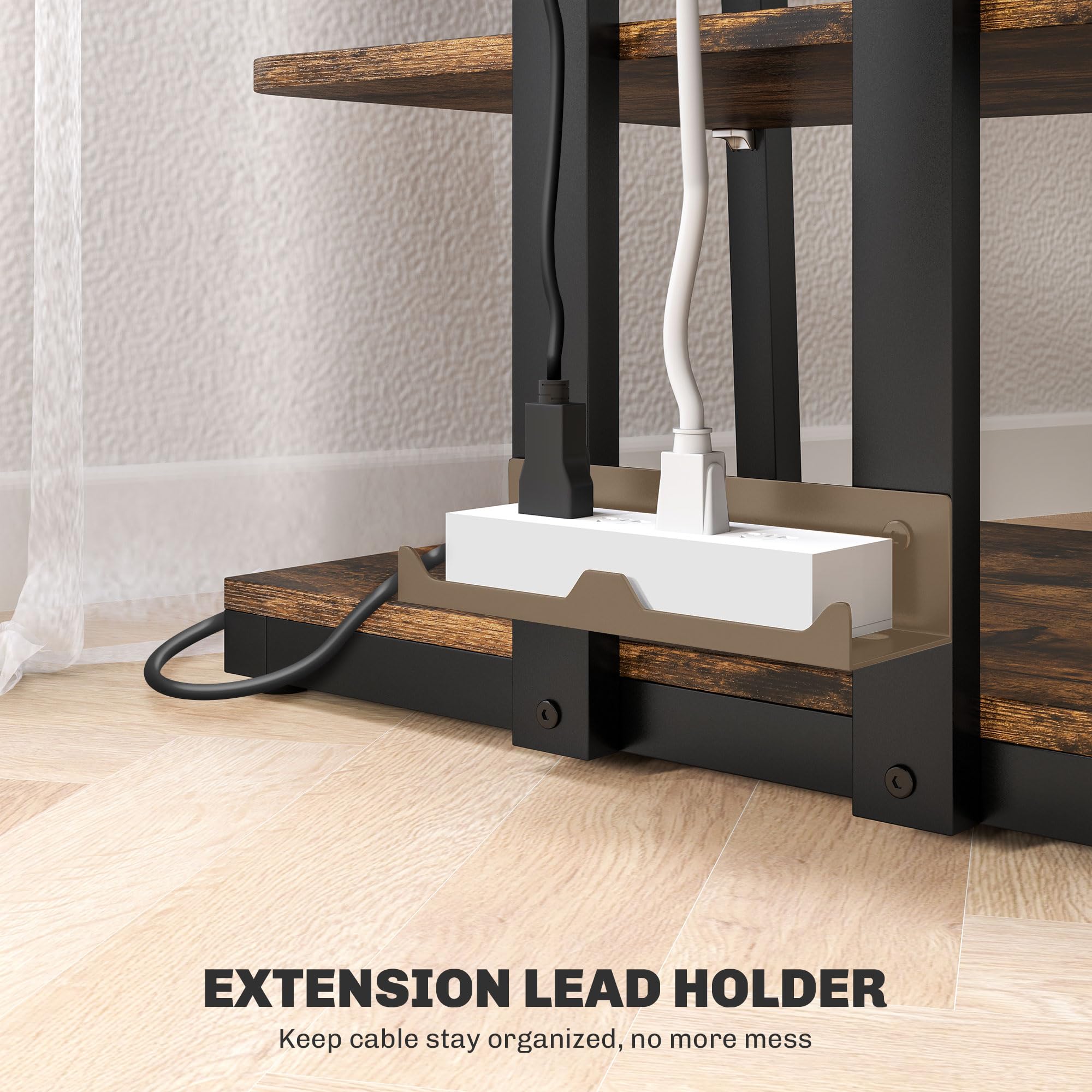 HOMCOM Soporte HiFi, Estante de Almacenamiento Multimedia de 4 Niveles con estantes Ajustables, Estante para regletas de alimentación para Router, Reproductor de Discos, Impresora, Soporte de TV