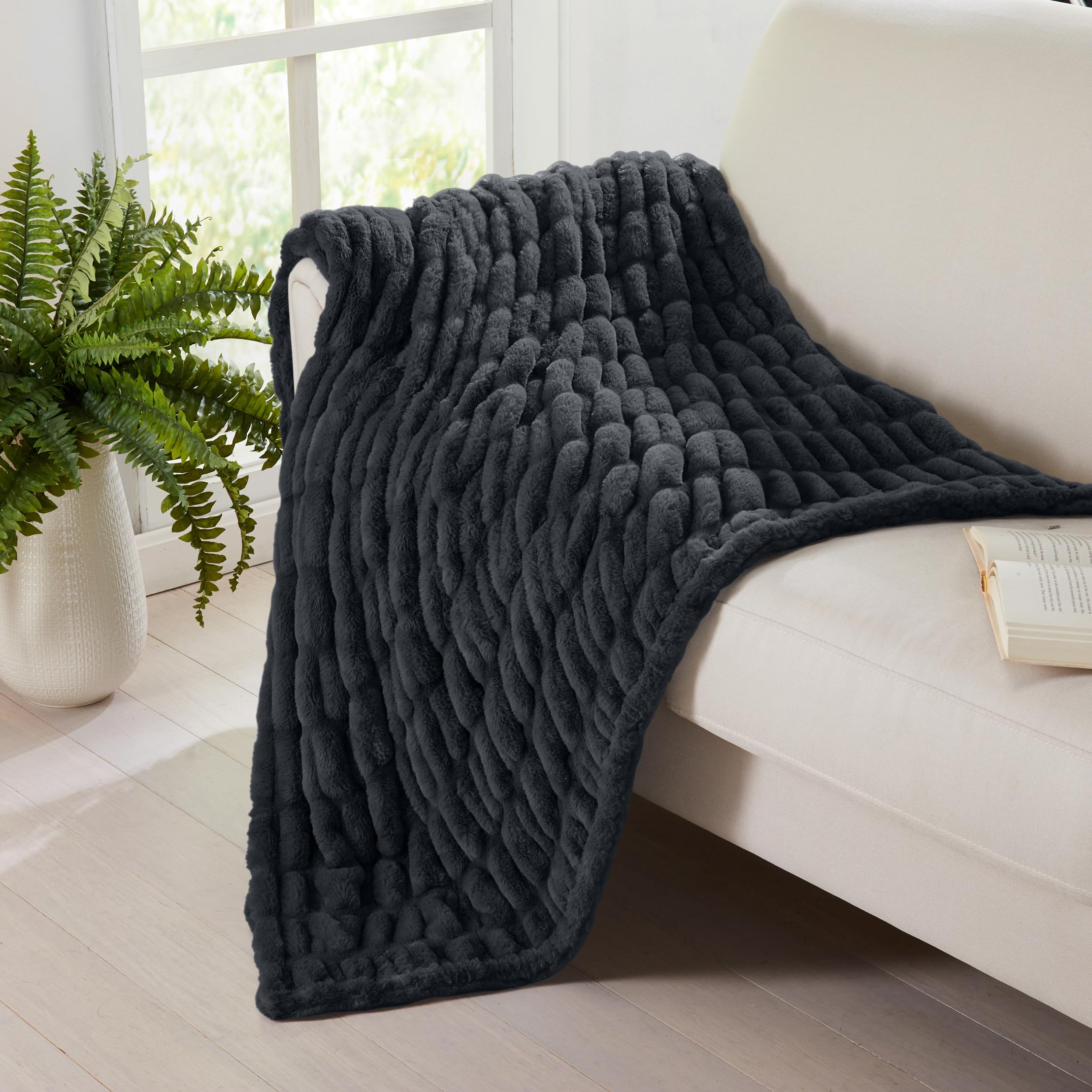Amazon.com: Springtree Home | Luxury Plush Throw Blanket | Black