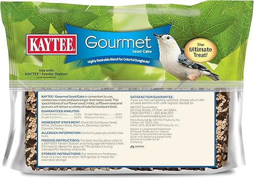Miniatura 8 de Kaytee Wild Bird - Pastel de semillas gourmet para cardenales, gallineros, juncos, tíratos, pájaros carpinteros y más, 2 libras