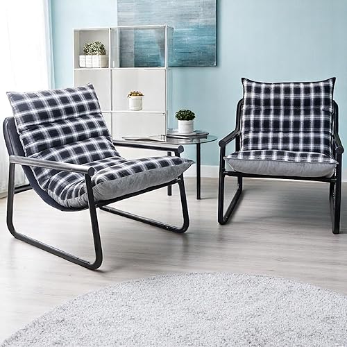 Miniatura 8 de Silla decorativa moderna de felpa, silla individual cómoda para dormitorio, silla ergonómica con tapicería elegante, diseño que ahorra espacio y