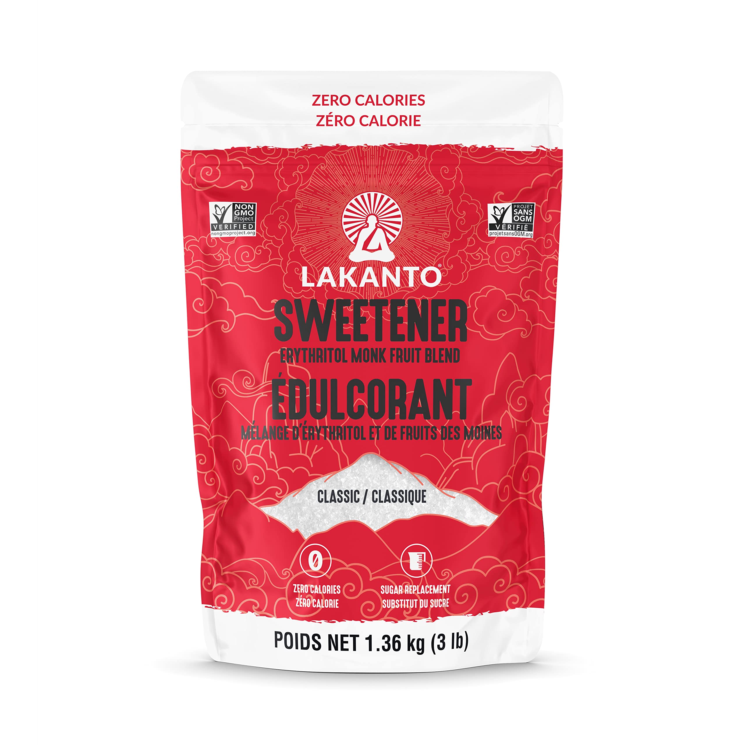 Lakanto Classic Monkfruit Sweetener with Erythritol - White Sugar Substitute, Zero Calorie, Keto Diet Friendly, Zero Net Carbs, Zero Glycemic, Baking, Extract, Sugar Replacement (Classic White - 800 g / 1.76 lb) - 4