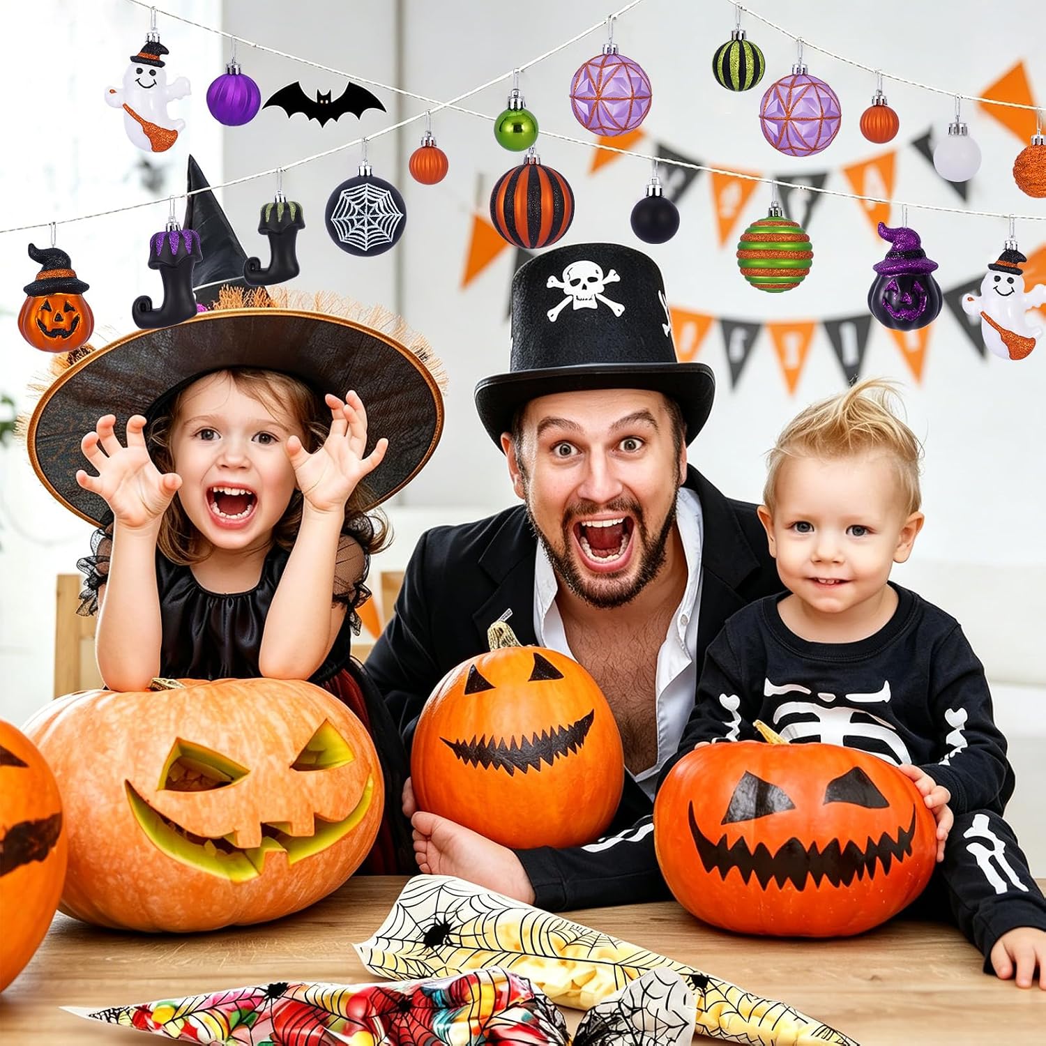 Halloween Ball Ornaments Set for Tree Decorations, 35 Pack