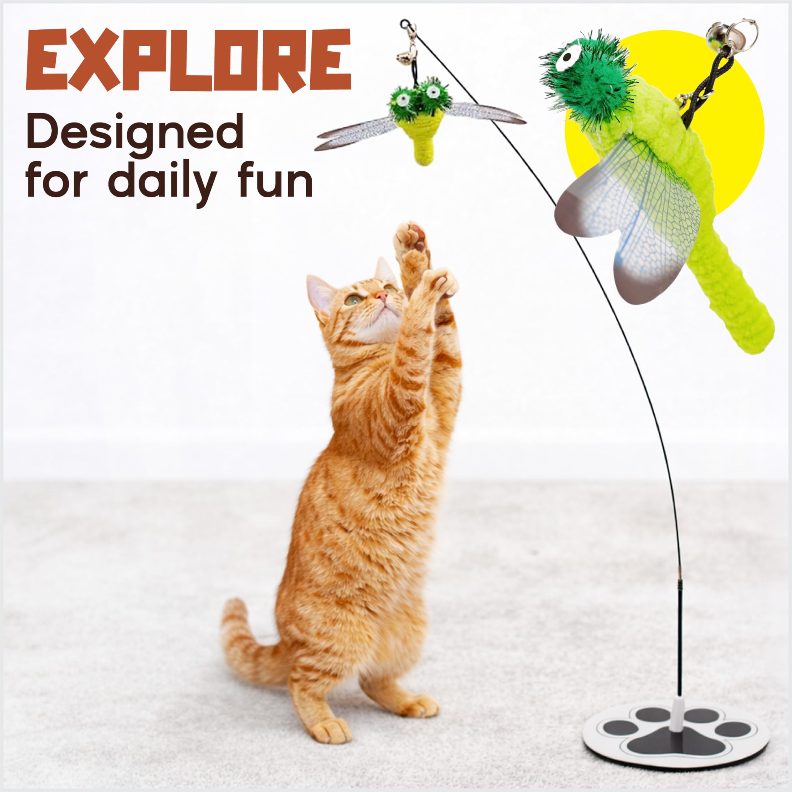 Whisker Wonders Lot de 5 jouets pour chat avec base solide
